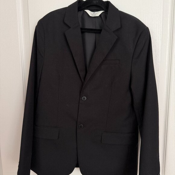 H&M Boys Black Single-Breasted Blazer Jacket Size CA 11-12A - Picture 1 of 7
